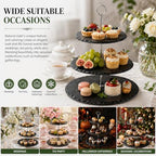 Cupcake Stand, 3 Tier Slate Cupcake Tower for Tea Party/Birthday/Wedding, Heat Resistant Cup Cake Tower Stand, alternate view