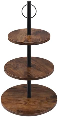 Cupcake Stand, 3 Tier Wood Cake Stands Rustic Cupcake Tower, Round Tiered Tray Stand for Dessert Table Display