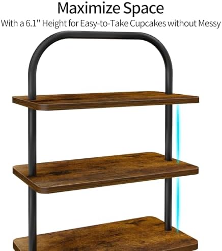 Cupcake Stand, 3 Tier Wood Large Dessert Stand Cupcake Display Stand Cupcake Tower for Farmhouse Decor, Party, alternate view