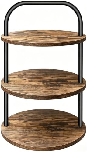 Cupcake Stand, 3 Tier Wooden Cake Stand for 24 Cupcakes in Brown
