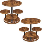 Cupcake Stand, 360° Rotating Industrial Wood Cupcake Tower Stand, 2 Pack in Black