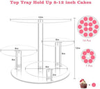 Cupcake Stand, 4 Tier Acrylic Cake Stand, Round Cake and Cupcake Stand Combo, Clear Tiered Cupcake Tower Stands, alternate