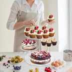 Cupcake Stand, 4 Tier Acrylic Cake Stand, Round Cake and Cupcake Stand Combo, Clear Tiered Cupcake Tower Stands, alternate