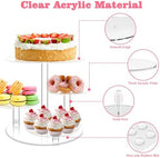 Cupcake Stand, 4 Tier Acrylic Cake Stand, Round Cake and Cupcake Stand Combo, Clear Tiered Cupcake Tower Stands, alternate