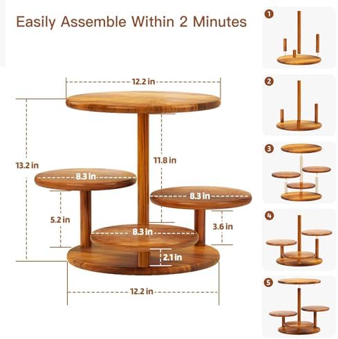 Cupcake Stand, 4 Tier Cupcake Tower Stand for 50 Cupcakes, Wood Cake Stand, Wedding Cake Stands, Cupcake Display, alternate