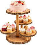 Cupcake Stand 4-Tier Natural Wooden Dessert Display Stand in Brown