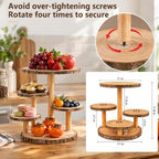 Cupcake Stand 4-Tier Natural Wooden Dessert Display Stand in Brown, alternate view 3