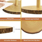Cupcake Stand 4-Tier Natural Wooden Dessert Display Stand in Brown, alternate view 5