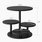 Cupcake Stand, 4 Tier Round Bamboo Wood Black Cupcake Tower Stand for 50 Cupcakes, Tiered Serving Trays, Wood, alternate view