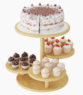Cupcake Stand, 4 Tier Round Bamboo Wood Cupcake Tower Stand for 50 Cupcakes, Tiered Serving Trays, Wood Cake and