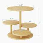 Cupcake Stand, 4 Tier Round Bamboo Wood Cupcake Tower Stand for 50 Cupcakes, Tiered Serving Trays, Wood Cake and, alternate