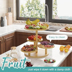 Cupcake Stand, 4 Tier Round Bamboo Wood Cupcake Tower Stand for 50 Cupcakes, Tiered Serving Trays, Wood Cake and, alternate