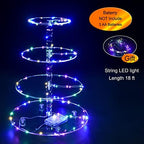 Cupcake Stand, 4-Tier Round Cupcake Holder with LED light String, Acrylic Cupcake Tower Display-Dessert, alternate view 4
