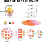 Cupcake Stand, 4-Tier Round Cupcake Holder with LED light String, Acrylic Cupcake Tower Display-Dessert, alternate view 6