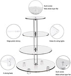 Cupcake Stand, 4-Tier Round Cupcake Holder with LED light String, Acrylic Cupcake Tower Display for Wedding, alternate view 5