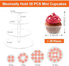 Cupcake Stand, 4 Tier, Round Tiered Cupcake Tower, Clear Acrylic Cupcake Holder, Dessert Stands for Party, alternate view 3