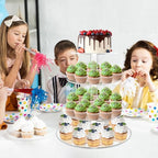 Cupcake Stand, 4 Tier, Round Tiered Cupcake Tower, Clear Acrylic Cupcake Holder, Dessert Stands for Party, alternate view 4