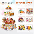 Cupcake Stand, 4 Tier, Round Tiered Cupcake Tower, Clear Acrylic Cupcake Holder, Dessert Stands for Party, alternate view 7