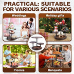 Cupcake Stand, 4 Tier Round Wood Cupcake Tower Stand for 50 Cupcakes in Brown, alternate view 6