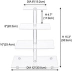 Cupcake Stand, 4 Tier Square Acrylic Cupcake Display Stand Holder, Clear Dessert Pastry Tower for Wedding, alternate view 4
