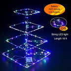 Cupcake Stand, 4-Tier Square Cupcake Holder with LED light String, Acrylic Cupcake Tower Display-Dessert, alternate view 3