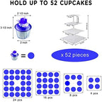 Cupcake Stand, 4-Tier Square Cupcake Holder with LED light String, Acrylic Cupcake Tower Display-Dessert, alternate view 6