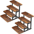 Cupcake Stand, 4 Tier Wood Display Stand for 50 Cupcakes, 2 Pack in Rustic Brown
