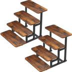 Cupcake Stand, 4 Tier Wood Display Stand for 50 Cupcakes, 2 Pack in Rustic Brown