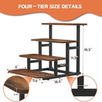 Cupcake Stand, 4 Tier Wood Display Stand for 50 Cupcakes, 2 Pack in Rustic Brown, alternate view 3