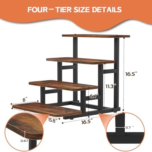 Cupcake Stand, 4 Tier Wood Display Stand for 50 Cupcakes, 2 Pack in Rustic Brown, alternate view 3