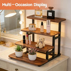 Cupcake Stand, 4 Tier Wood Display Stand for 50 Cupcakes, 2 Pack in Rustic Brown, alternate view 5