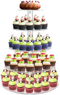 Cupcake Stand, 5 Tier Large, Round Tiered Cupcake Holder, Clear Acrylic Cup Cake Tower Stand, Dessert Table
