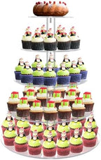 Cupcake Stand, 5 Tier Large, Round Tiered Cupcake Holder, Clear Acrylic Cup Cake Tower Stand, Dessert Table