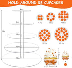 Cupcake Stand, 5 Tier Large, Round Tiered Cupcake Holder, Clear Acrylic Cup Cake Tower Stand, Dessert Table, alternate view 3