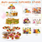 Cupcake Stand, 5 Tier Large, Round Tiered Cupcake Holder, Clear Acrylic Cup Cake Tower Stand, Dessert Table, alternate view 6
