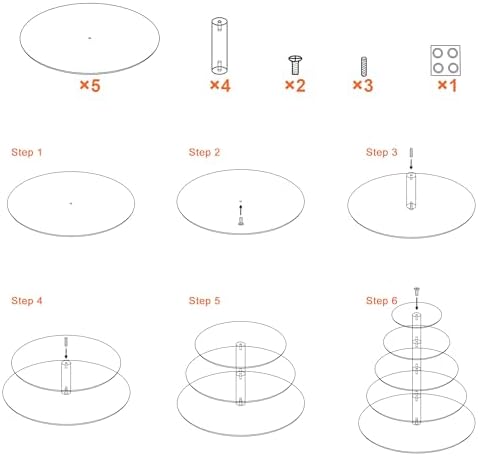 Cupcake Stand, 5 Tier Large, Round Tiered Cupcake Holder, Clear Acrylic Cup Cake Tower Stand, Dessert Table, alternate view 7
