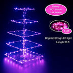 Cupcake Stand, 5-Tier Square Cupcake Holder with LED Light String, Acrylic Cupcake Tower Display-Dessert, alternate view 4