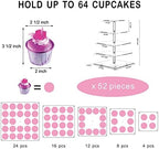 Cupcake Stand, 5-Tier Square Cupcake Holder with LED Light String, Acrylic Cupcake Tower Display-Dessert, alternate view 6