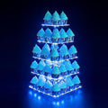 Cupcake Stand, 5-Tier Square Cupcake Holder with LED Light String, Acrylic Cupcake Tower Display-Dessert