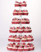 Cupcake Stand, 6 Tier Large Cupcake Tower Display, Round Cupcake Holder, Acrylic Dessert Stand, Pastry Display