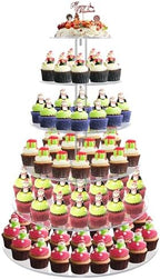 Cupcake Stand, 6 Tier Large, Round Tiered Cupcake Holder, Clear Acrylic Cup Cake Tower Stand, Dessert Table