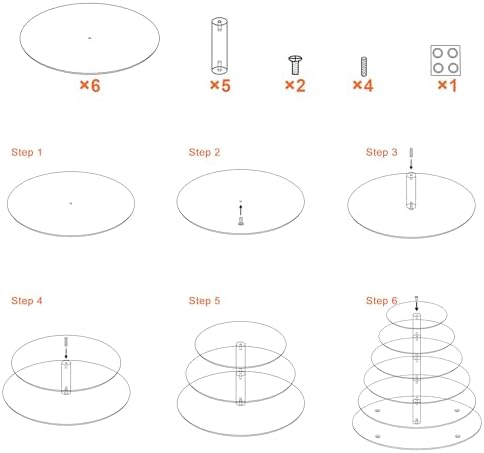 Cupcake Stand, 6 Tier Large, Round Tiered Cupcake Holder, Clear Acrylic Cup Cake Tower Stand, Dessert Table, alternate view 6