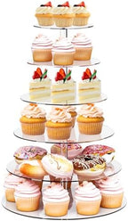 Cupcake Stand, 6 Tier, Round Acrylic Dessert Table Display, Clear Cupcake Tower Display for Party, Wedding