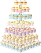 Cupcake Stand, 7 Tier Square Cupcake Stand for 160 Cupcakes, Acrylic Cupcake Tower Stand, Large Cupcake Display