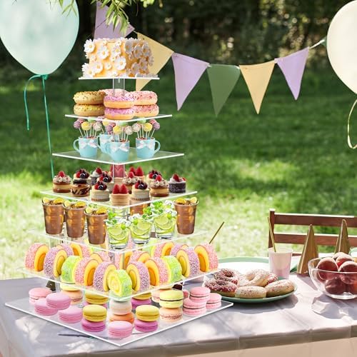Cupcake Stand, 7 Tier Square Cupcake Stand for 160 Cupcakes, Acrylic Cupcake Tower Stand, Large Cupcake Display, alternate