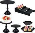 Cupcake Stand, 8pcs Black Cake Display Stands Set, Metal Cake Stands Dessert Table Display Set, Cup Cake Tower