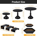 Cupcake Stand, 8pcs Black Cake Display Stands Set, Metal Cake Stands Dessert Table Display Set, Cup Cake Tower, alternate