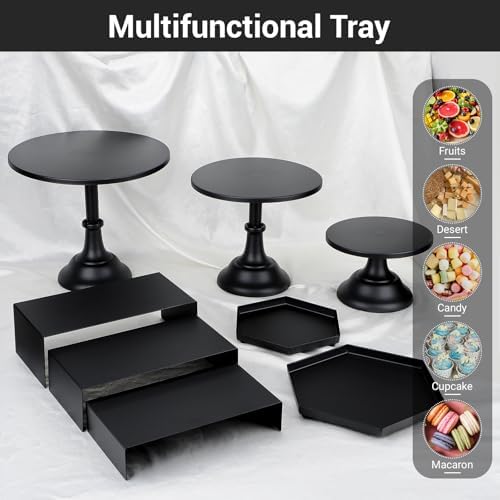 Cupcake Stand, 8pcs Black Cake Display Stands Set, Metal Cake Stands Dessert Table Display Set, Cup Cake Tower, alternate