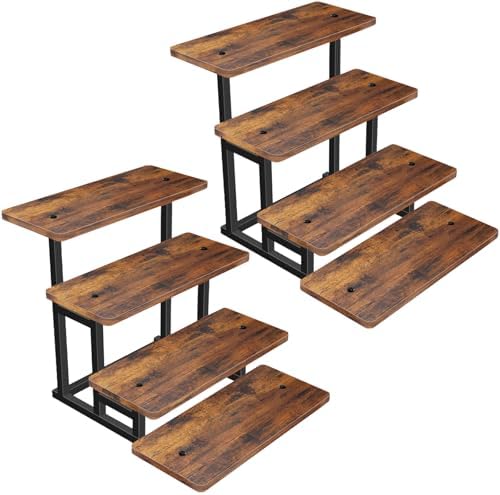 Cupcake Stand for 50 Cupcakes, 2 PACK Wooden Dessert Table Display Set for Wedding Cupcake Tower, Stepped Tiered