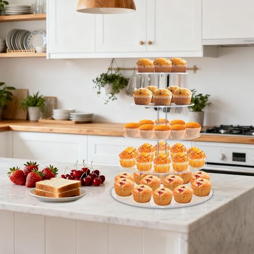 Cupcake Stand for 53 Cupcakes Clear 5 Tier Round Cupcake Tower for Wedding in Clear, alternate view 6